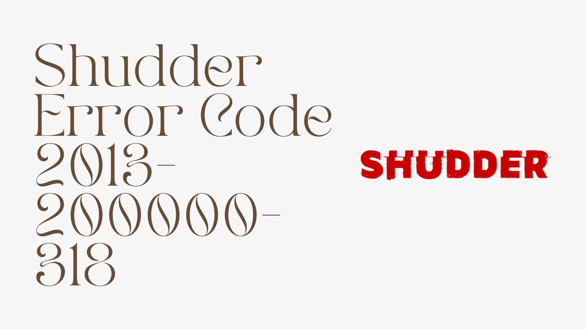 Shudder Error Code 2013 200000 318