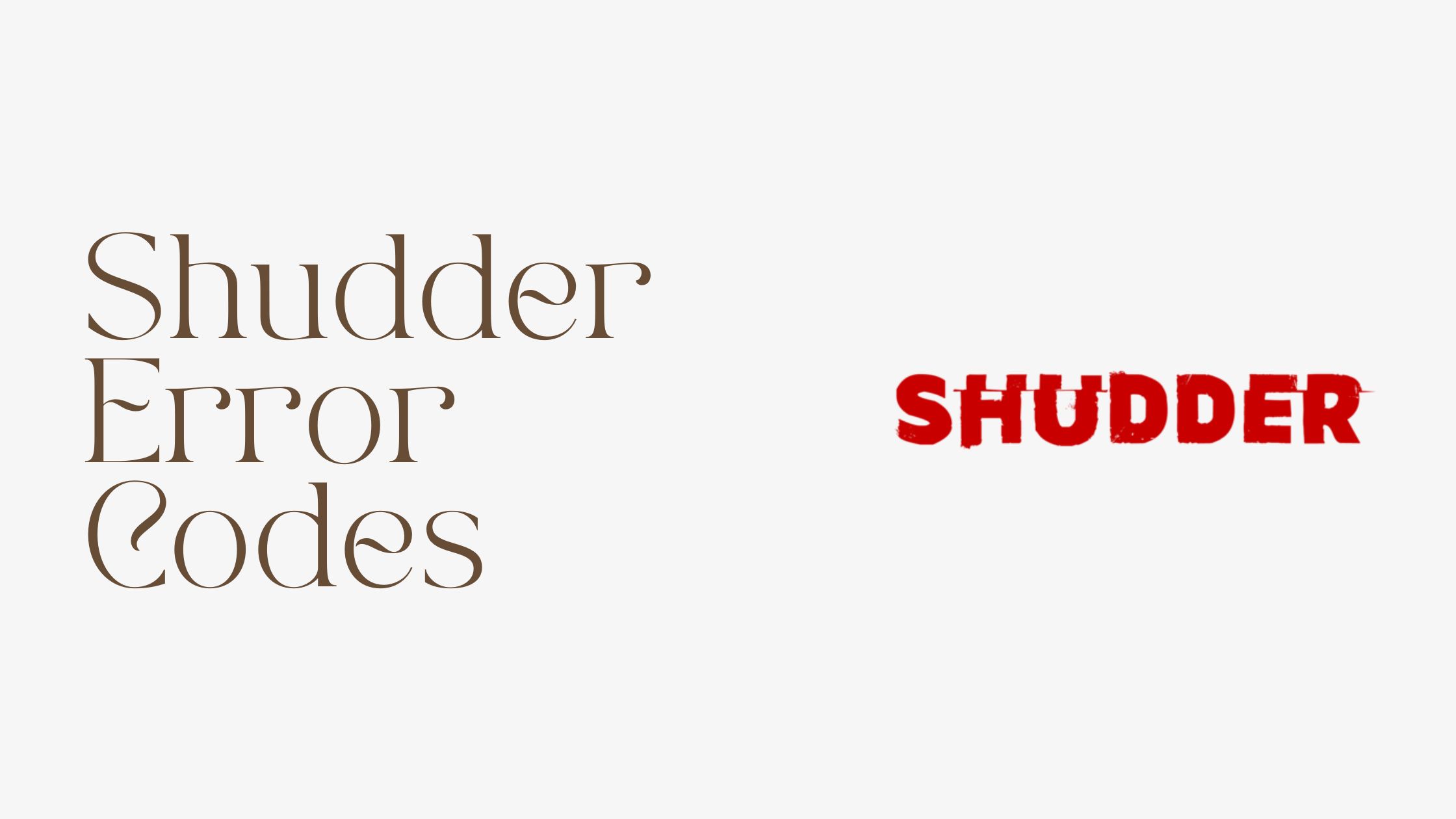 Shudder Error Codes